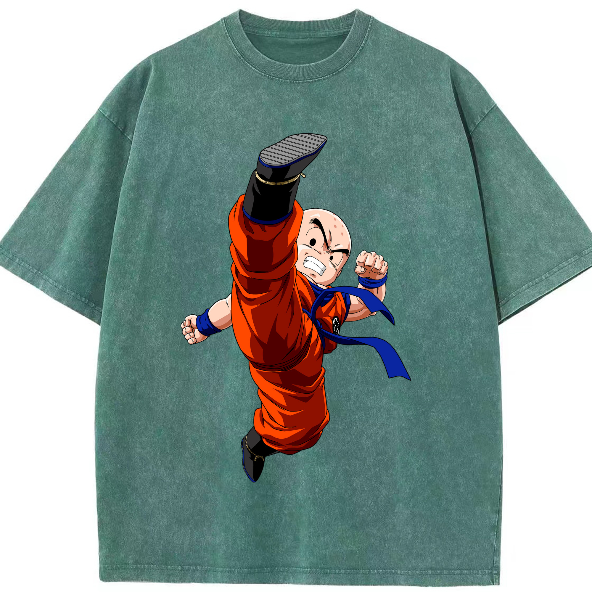 （画像用） ドラゴンボール クリリン DRAGON BALL krillin 綿100% ヴィンテージ風 半袖Tシャツ（フロントプリント）